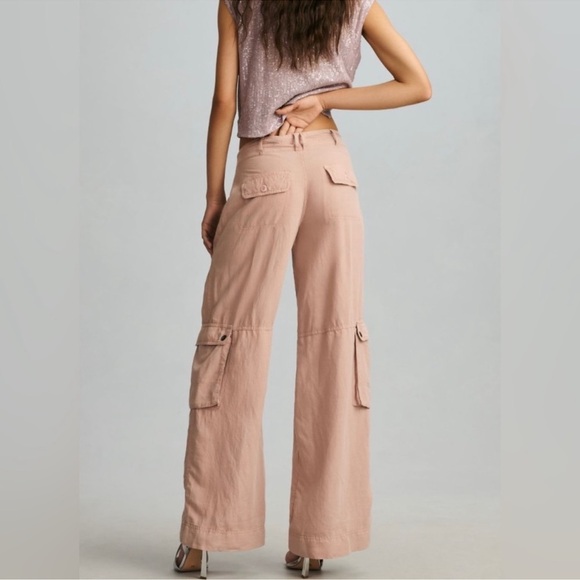 Anthropologie Pilcro Silky Cargo Pants in Mauve Size 12 - Picture 2 of 14